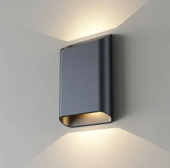 NorDesign Utelamper Med Opp/Ned Lys<Trem K2 vegglampe 2 x 6W 3000 Kelvin - Dimbar