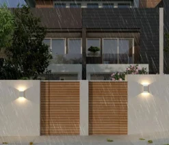 NorDesign Utelamper Med Opp/Ned Lys<Trem K2 vegglampe 2 x 6W 3000 Kelvin - Dimbar