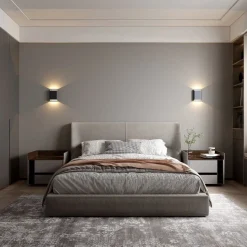 NorDesign Utelamper Med Opp/Ned Lys<Trem K2 vegglampe 2 x 6W 3000 Kelvin - Dimbar