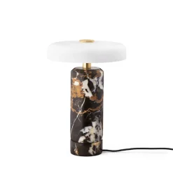 Design by Us Oppladbare Bordlamper<Trip oppladbar bordlampe - Dark Clay marmor/Hvit skjerm