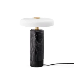 Design by Us Oppladbare Bordlamper<Trip oppladbar bordlampe - Sort marmor/ skjerm