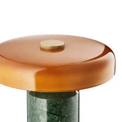 Design by Us Oppladbare Bordlamper<Trip oppladbar bordlampe - Moss marmor/Orange blank skjerm