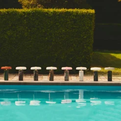 Design by Us Oppladbare Bordlamper<Trip oppladbar bordlampe - Sølv marmor/Rosa blank skjerm