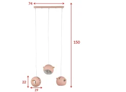 Venture Home Kjøkkenbelysning Tak|Takpendler<Tubbie takpendel 3 lys - Dusty Pink