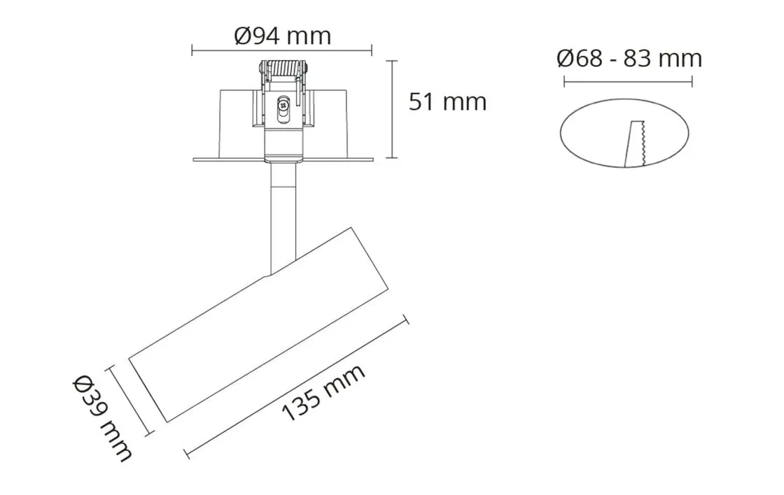 Sg Armaturen As Lightup-Pris|Kjøkkenbelysning Tak<Tube Micro R takspot for innfelling 12W 2000-2800K dim to warm