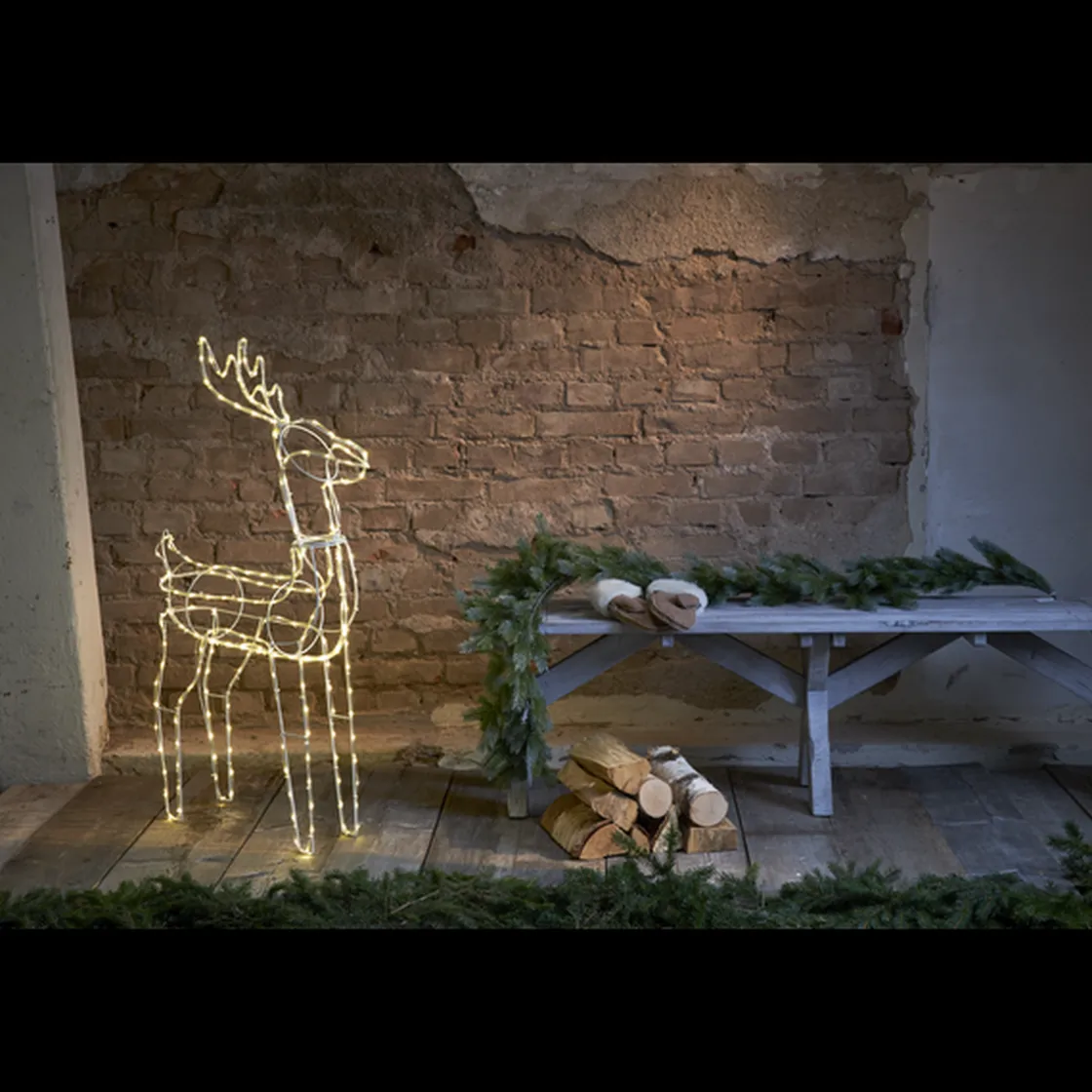 Star Trading Juledekorasjoner|Julefigurer<Tuby siluett reinsdyr 105 cm utendørsdekorasjon IP44 220 varmhvit led