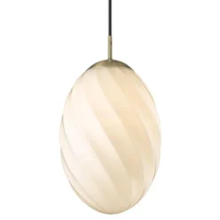 Halo Designs Kjøkkenbelysning Tak|Takpendler<Twist Egg takpendel 25 cm - Antikk messing/Hvit