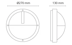 Sg Armaturen As Kjøkkenbelysning Tak|Utelamper - Veggskjold / Plafond<Uno vegglampe 11,5W LED 3000K IP65 Dimbar