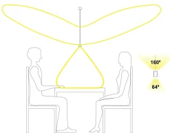 NorDesign Kjøkkenbelysning Tak|Takpendler<Valentina takpendel 152 cm opp/ned lys 2700 Kelvin