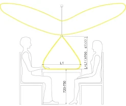 NorDesign Kjøkkenbelysning Tak|Takpendler<Vanessa takpendel 128 cm opp/ned lys 2700 Kelvin