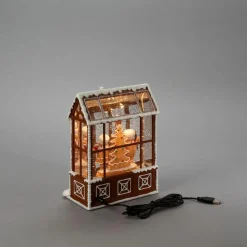 Konstsmide Juledekorasjon|Julelykter<Vannfylt lykt pepperkakehus