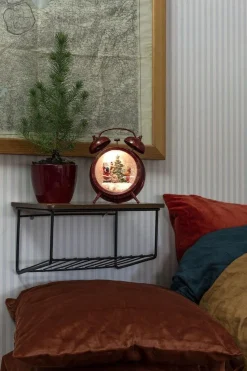 Konstsmide Juledekorasjon|Julelykter<Vannfylt vekkerklokke med nisse, barn og juletre