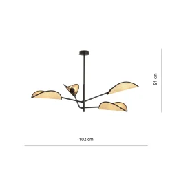 Emibig Kjøkkenbelysning Tak|Taklamper / Takplafonder<Vene taklampe 4-lys - Svart/