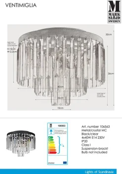 Marksløjd Kjøkkenbelysning Tak|Taklamper / Takplafonder<Ventimiglia taklampe 42 cm -