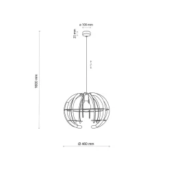 TK Lighting Kjøkkenbelysning Tak|Takpendler<Venus wood takpendel 46 cm