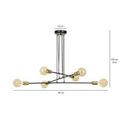 Emibig Kjøkkenbelysning Tak|Takpendler<Vesio takpendel 6 lys - Hvit/Gullfarget