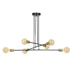 Emibig Kjøkkenbelysning Tak|Takpendler<Vesio takpendel 6 lys - Svart/Gullfarget