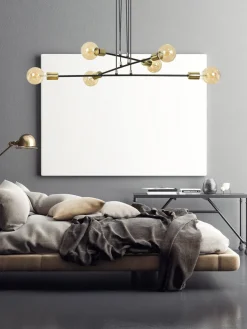 Emibig Kjøkkenbelysning Tak|Takpendler<Vesio takpendel 6 lys - Svart/Gullfarget