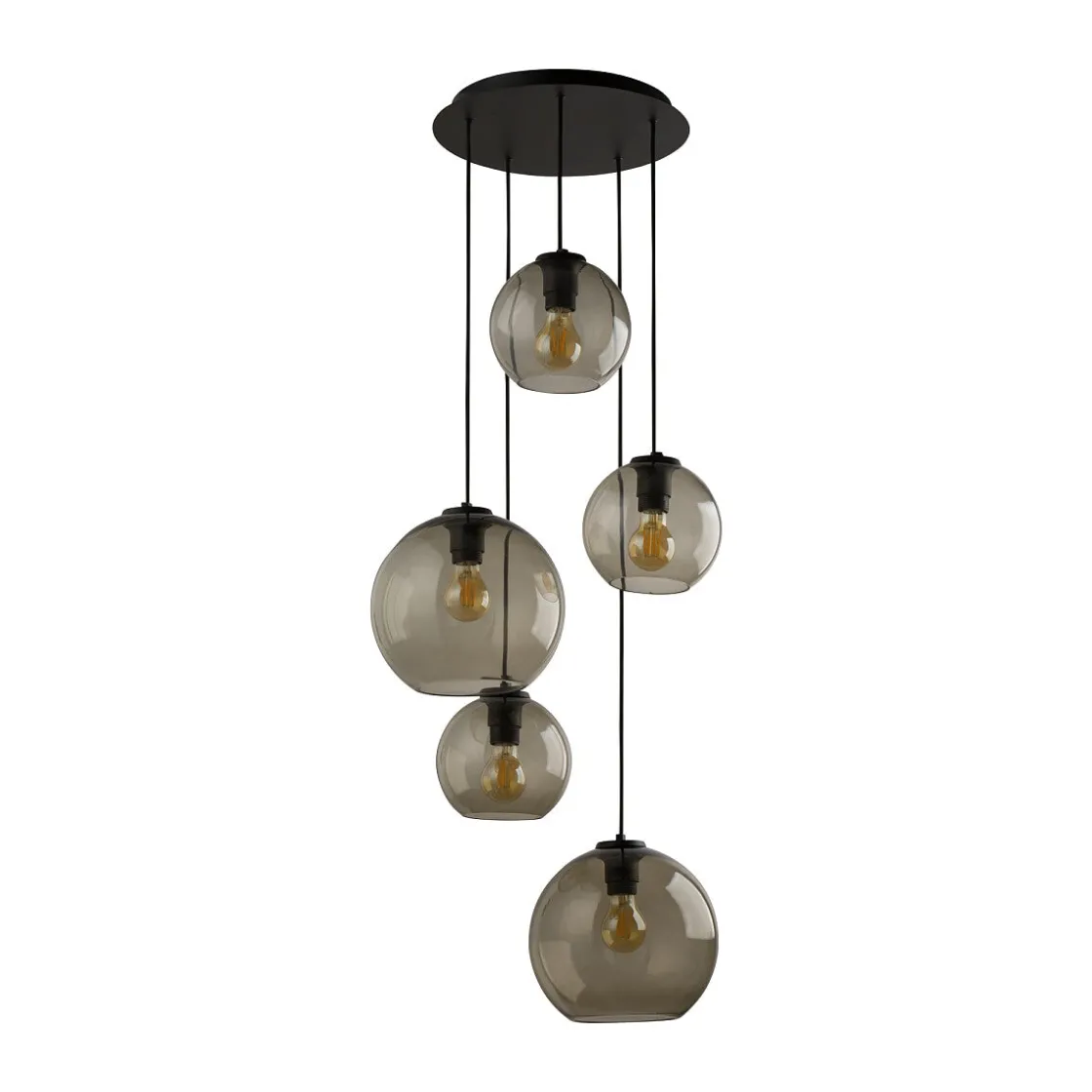 Nowodvorski Kjøkkenbelysning Tak|Takpendler<Vetro takpendel 5 kupler - Svart/Røykfarget