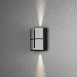 Konstsmide Utelamper Med Opp/Ned Lys<Vidar vegglampe utendørs opp/ned 2x5W - Svart/Sølv