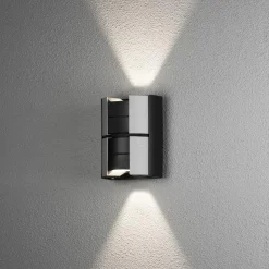 Konstsmide Utelamper Med Opp/Ned Lys<Vidar vegglampe utendørs opp/ned 2x5W - Svart/Sølv