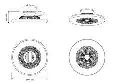 Reality Takvifter<Visby takvifte 59 cm 39,6W 3000-6500K LED m/fjernkontroll -