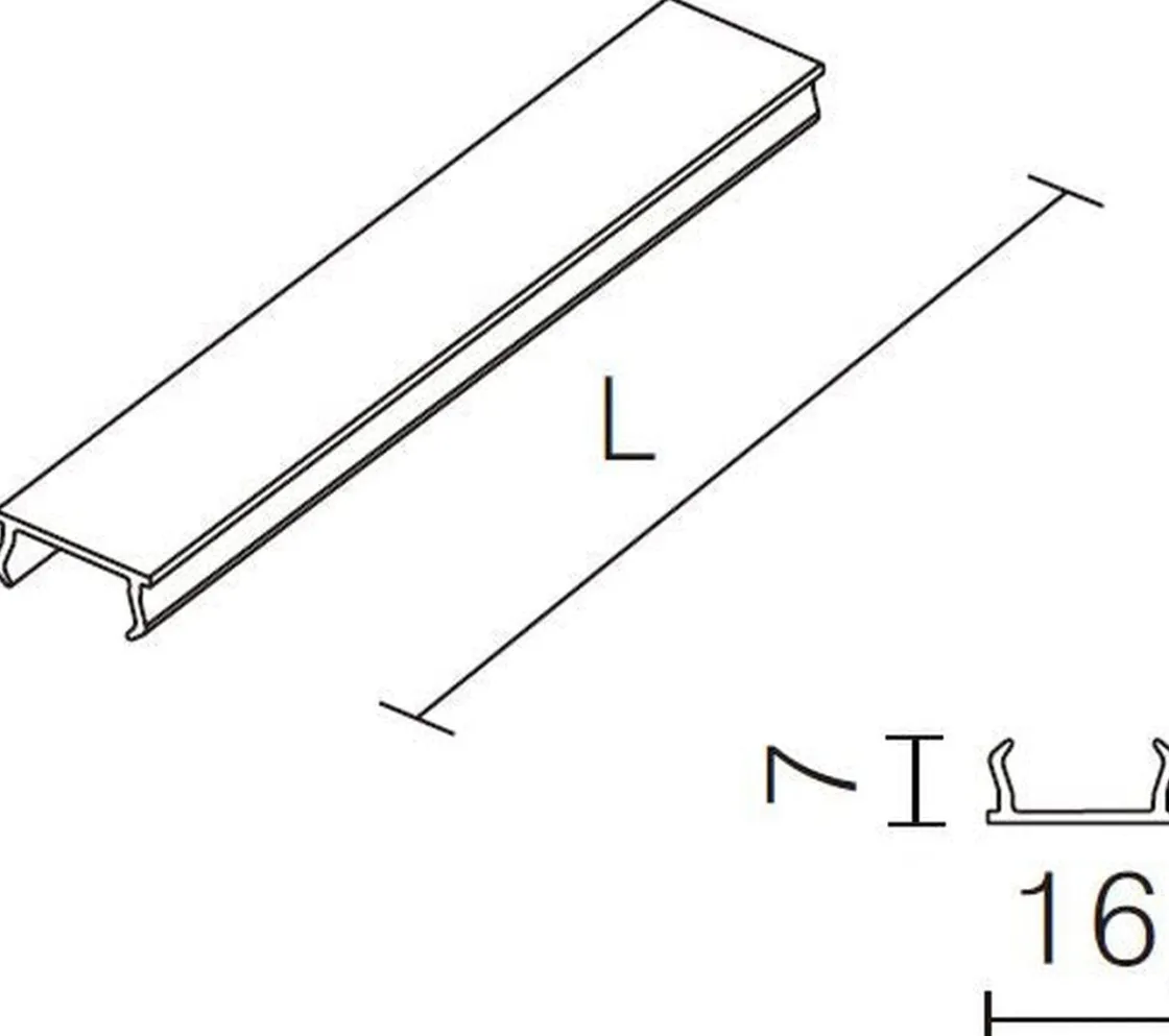 NorDesign Kjøkkenbelysning Tak|Vox Spotskinner<Vox dekklist til skinne 1 meter -