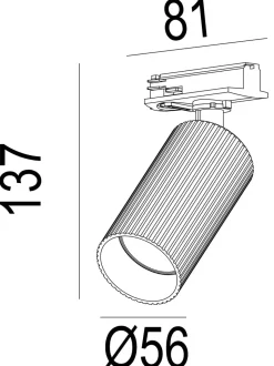 NorDesign Kjøkkenbelysning Tak|Vox Spotskinner<Vox Grooves 2 meter spotskinne med 4 spotter.