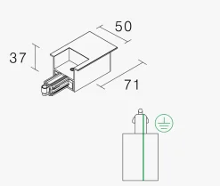 NorDesign Kjøkkenbelysning Tak|Vox Spotskinner<Vox high endetilkobling innfelt (R),