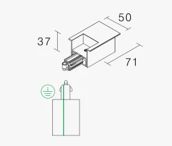 NorDesign Kjøkkenbelysning Tak|Vox Spotskinner<Vox high endetilkobling innfelt (L),
