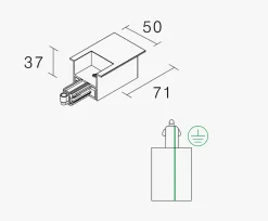 NorDesign Kjøkkenbelysning Tak|Vox Spotskinner<Vox high endetilkobling innfelt (R),