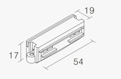 NorDesign Kjøkkenbelysning Tak|Vox Spotskinner<Vox high rettskjøt innfelt,