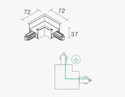 NorDesign Kjøkkenbelysning Tak|Vox Spotskinner<Vox L high innfelt vinkelskjøt i,