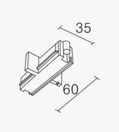 NorDesign Kjøkkenbelysning Tak|Vox Spotskinner<Vox rettskjøt -