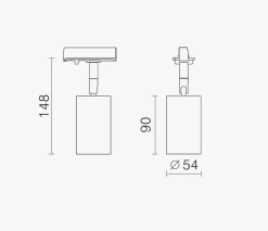 NorDesign Kjøkkenbelysning Tak|Vox Spotskinner<Vox Secco spot E27 -