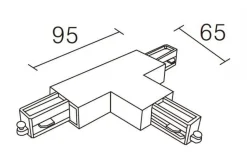 NorDesign Kjøkkenbelysning Tak|Vox Spotskinner<Vox T-skjøt (L) -