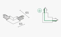 NorDesign Kjøkkenbelysning Tak|Vox Spotskinner<Vox vinkelskjøt o - Pure White