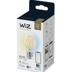 WiZ Led-Smartlyspærer|Led-Pærer Smart E27 Sokkel<E27 Lyspære filament A60 6,7W Wifi - Justerbar fargetemperatur 2700-6500 Kelvin