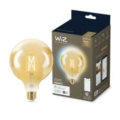 WiZ Led-Smartlyspærer|Led-Pærer Smart E27 Sokkel<E27 Lyspære filament G125 6,7W Wifi - Justerbar fargetemperatur 2000-5000 Kelvin