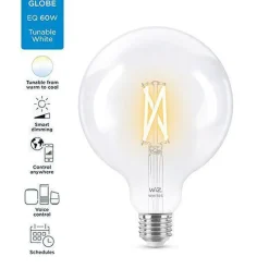 WiZ Led-Smartlyspærer|Led-Pærer Smart E27 Sokkel<E27 Lyspære filament G125 6,7W Wifi - Justerbar fargetemperatur 2700-6500 Kelvin