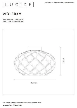 Lucide Kjøkkenbelysning Tak|Taklamper / Takplafonder<Wolfram taklampe 30 cm