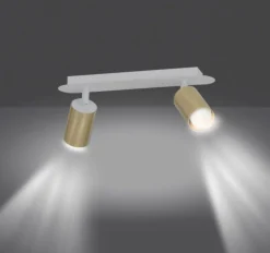 Emibig Kjøkkenbelysning Tak|Spotter & Skinner<Zen takspot 2 lys - Hvit/Gullfarget