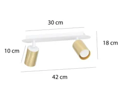 Emibig Kjøkkenbelysning Tak|Spotter & Skinner<Zen takspot 2 lys - Hvit/Gullfarget