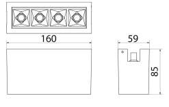 Sg Armaturen As Zip Spotskinner<Zip Inspire 150 4 lys 470lm 3000K Ra 98 Faseavsnitt 8W LED